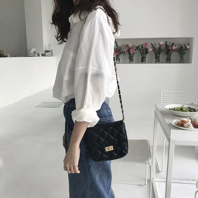 Модная женская сумка дизайнерская маленькая клетчатая через плечо