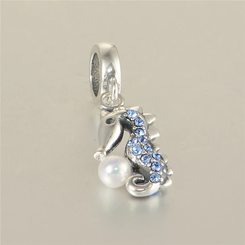 925 пробы Серебряные ювелирные изделия гиппокамп шарма бусины в форме животных