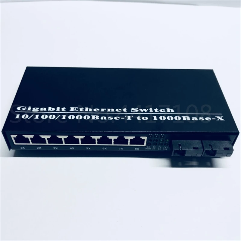 Коммутатор Ethernet 8UTP &amp 2SC 10/100/1000M Gigabit волоконно-оптический медиаконвертер