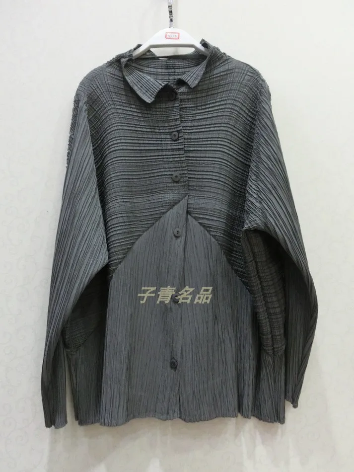 Changpleat 2019 Spring New Long sleeve Women cardigan coat Miyak Pleated Fashion Single-breasted Stand collar Jackets Plus Size | Женская