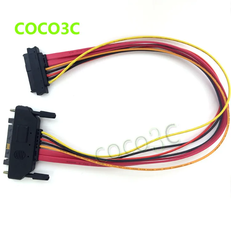 

Free shipping 50cm Server 29PIN SAS HDD Extension Cable SFF-8482 SAS Cable 29 pin Male Port to Female Port with Screw Lock Panel