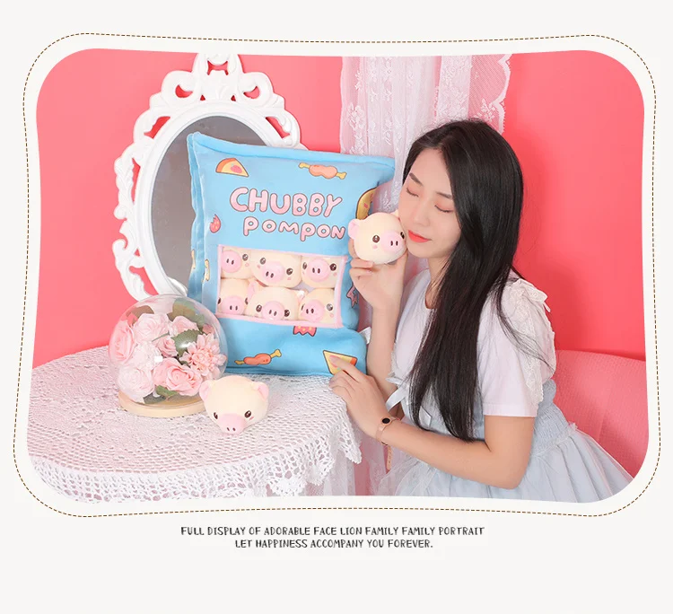 50*40cm Kawaii Creative Pig Pillow Stuffing 8 Soft Plush Piglet Doll Food Cushion Stuffed Animal Shaped Toys For Kids Girl Gifts