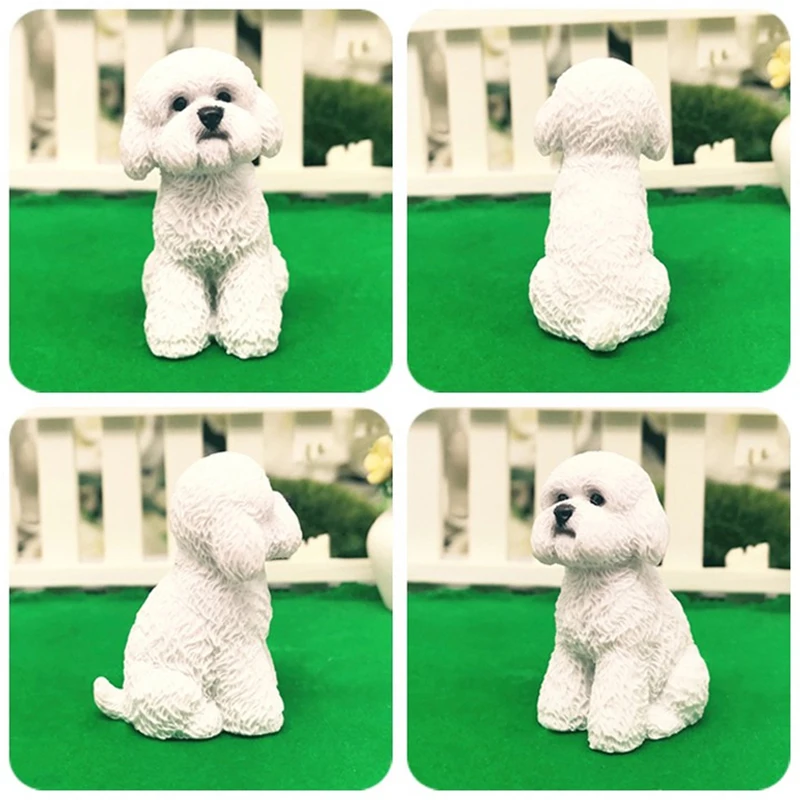 Формы для гипса 3D Милые силиконовые формы для собак Bichon собака Сделай Сам эфирное масло распределитель гипсовые поделки подарочная форма для свечей
