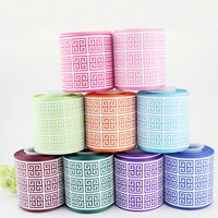 colored 75mm printed polyester grosgrain ribbon geometric christmas wedding decorative ribbons an diy bows tape