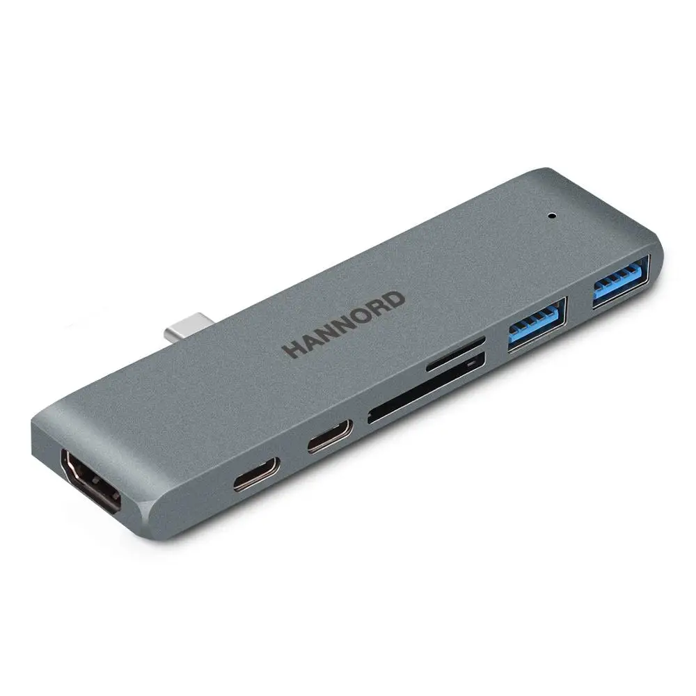 Хаб HANNORD type C USB адаптер 7 портов концентратор с HDMI PD зарядка 3 0 порт SD/Micro кард ридер