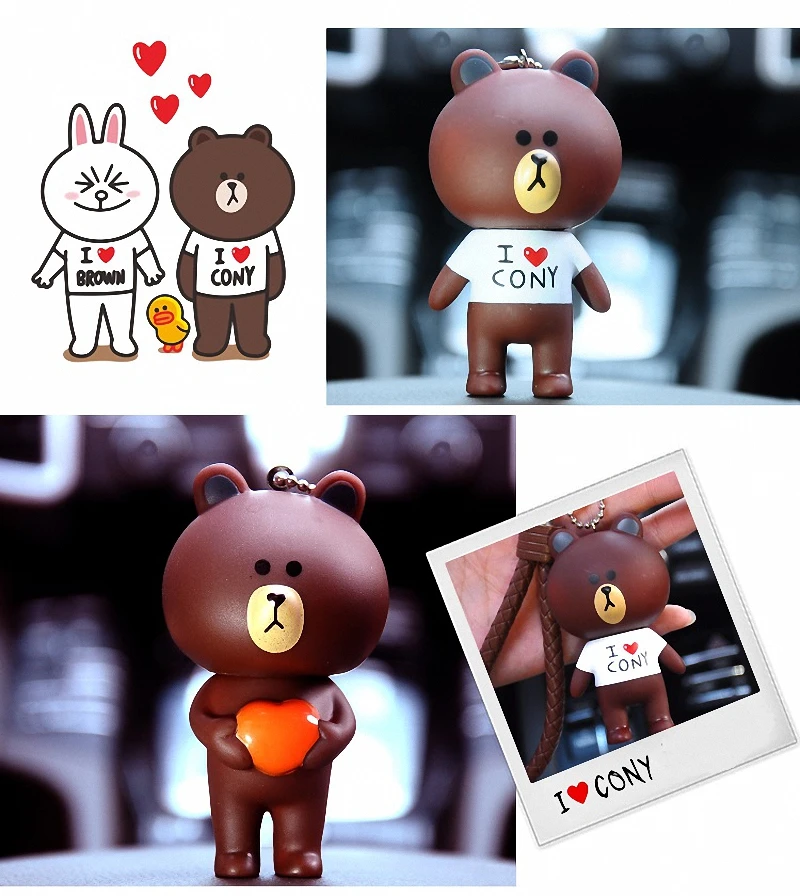 Мультфильм медведь Rilakkuma коричневый Банни Кони животных брелок в стиле Kiki