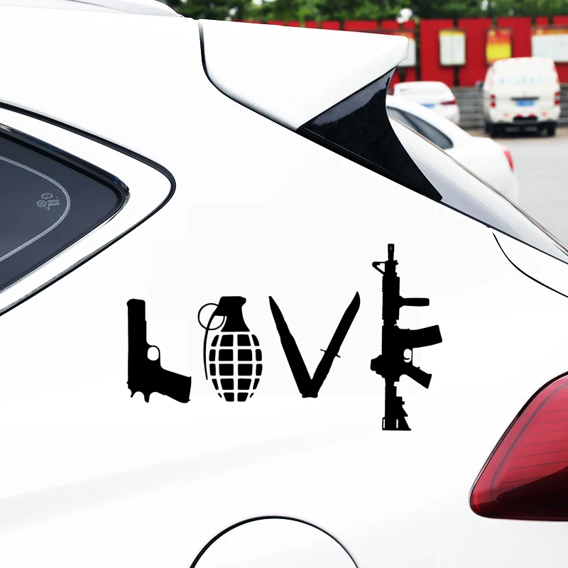 Виниловая наклейка LOVE With Guns для автомобиля ручная граната автомобильные