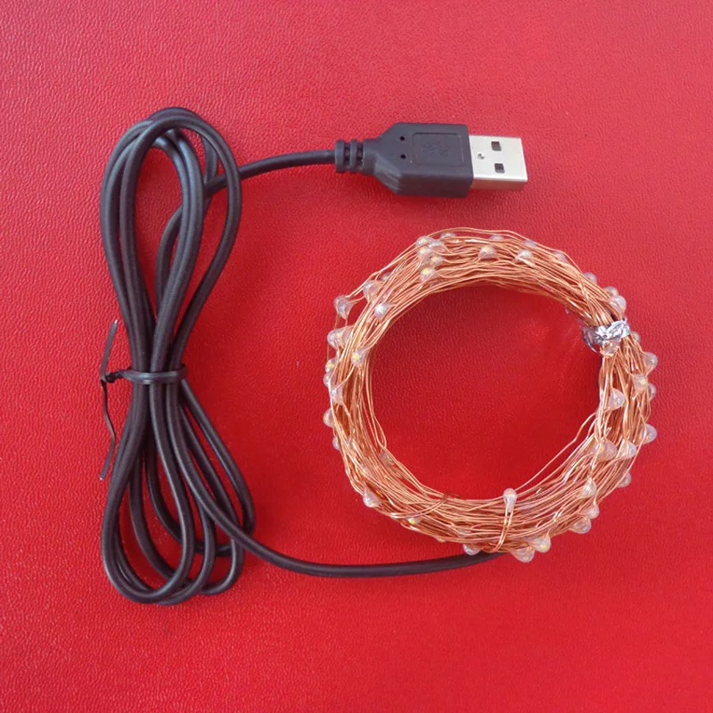 Рождественский светильник с питанием от USB 5 В 10 м 100 светодиодов