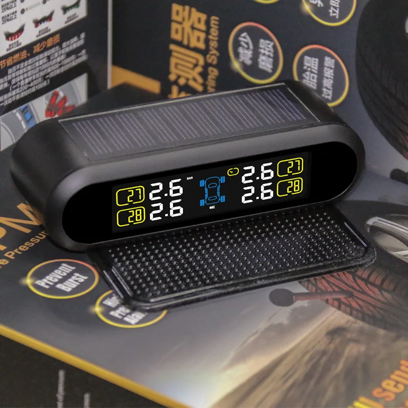 Автомобильная система контроля давления в шинах TPMS с солнечной батареей