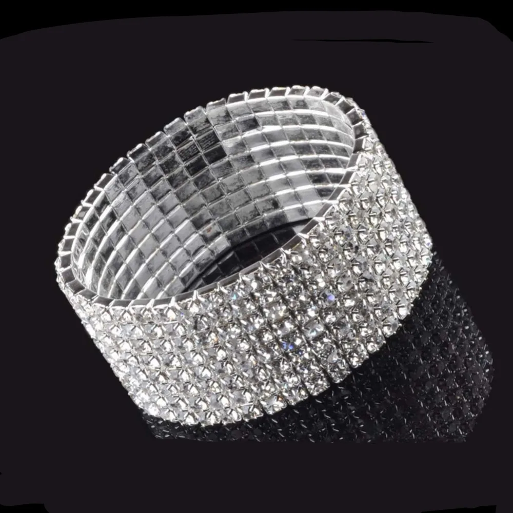 Регулируемый Кристалл 8 RWS браслеты для женщин Браслеты Манжеты Мода 2017