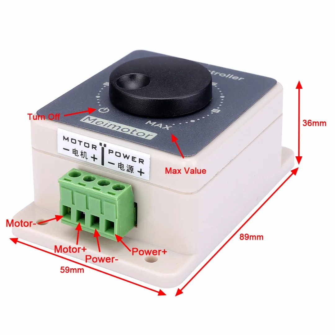 12V 24V 48V 20A DC Motor Speed Controller 5%- Speed Regulator Adjustable Potentiometer Switch For Machine Parts
