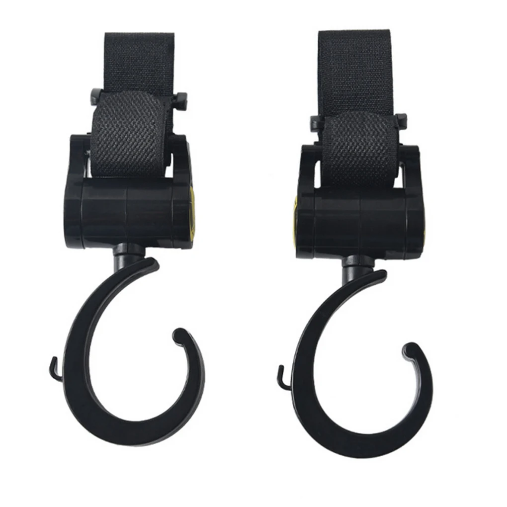 Conjunto de ganchos para cochecito de beb&eacute;, bolsa de pa&ntilde;ales giratoria 360, COLGADOR PARA cochecito de beb&eacute;, 2 unids/set-0