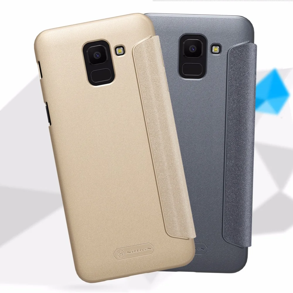 Чехол для телефона для samsung Galaxy J6 NILLKIN блестящий чехол из искусственной кожи чехол с откидной крышкой в розницу посылка