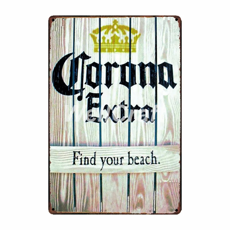 [WellCraft] &quotCorona&quot пива металлические знаки найти пляж постер на стену декор для