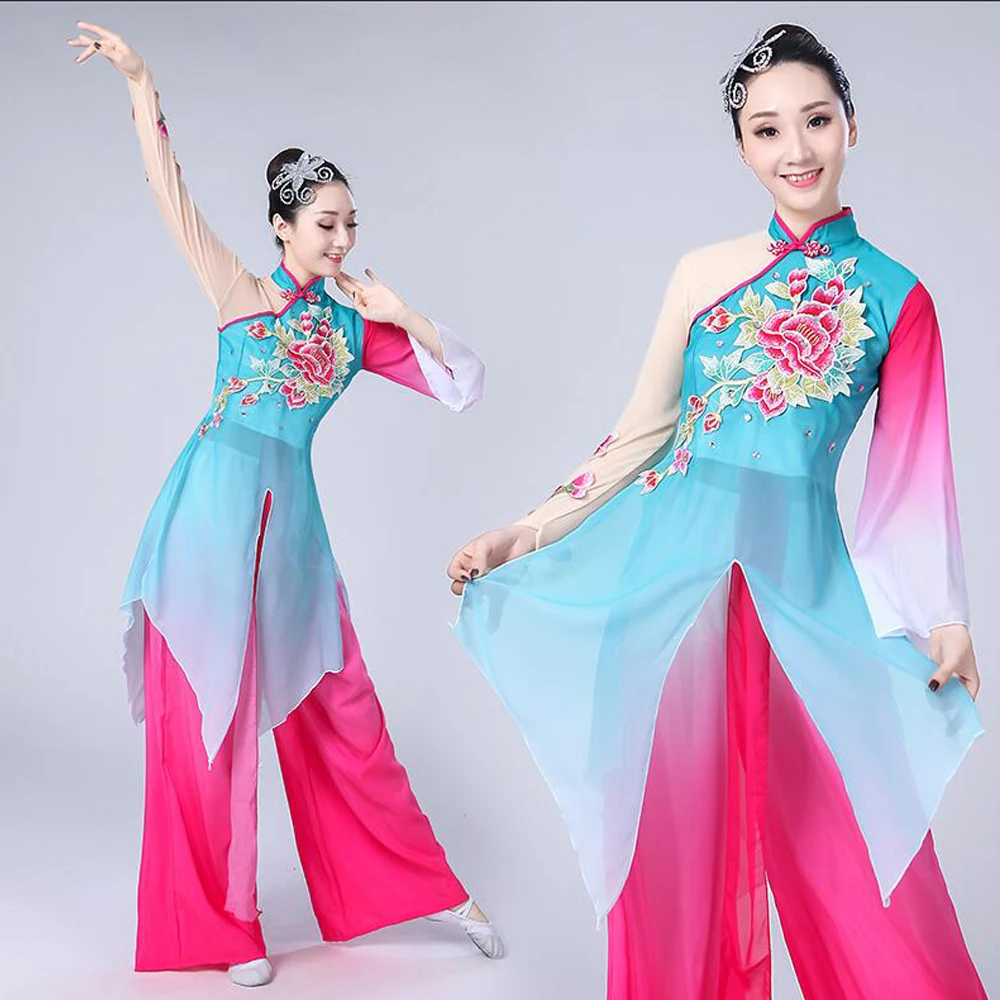 

Женский фанатский танцевальный костюм, классическая одежда, танцевальные костюмы Янко для девушек, китайские народные танцевальные костюм...