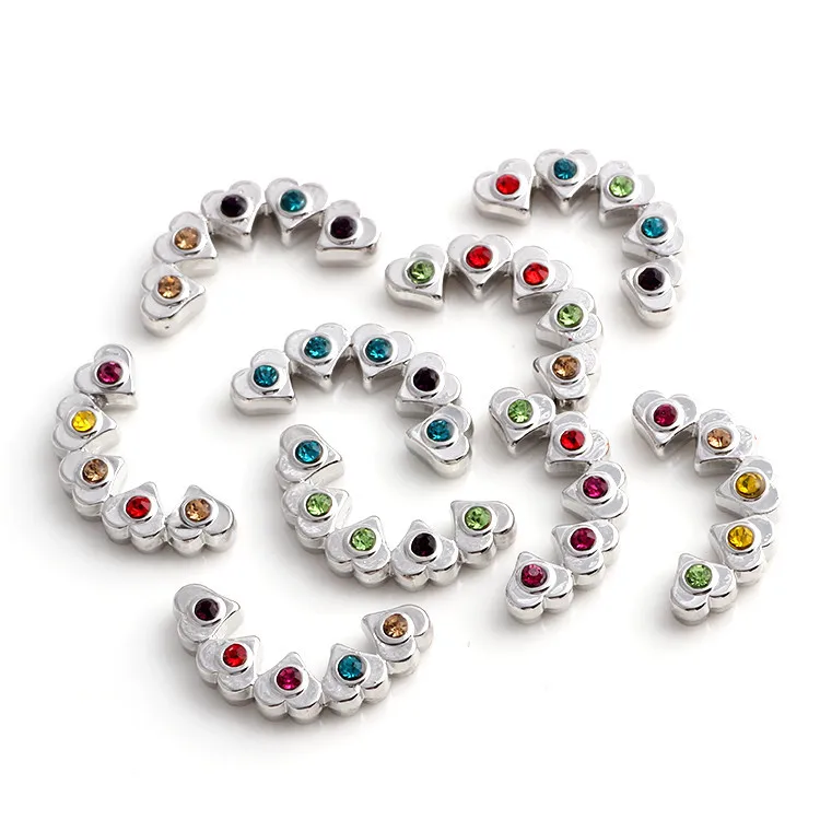 20 шт./лот разноцветные золотые подвески в форме сердца из горного хрусталя