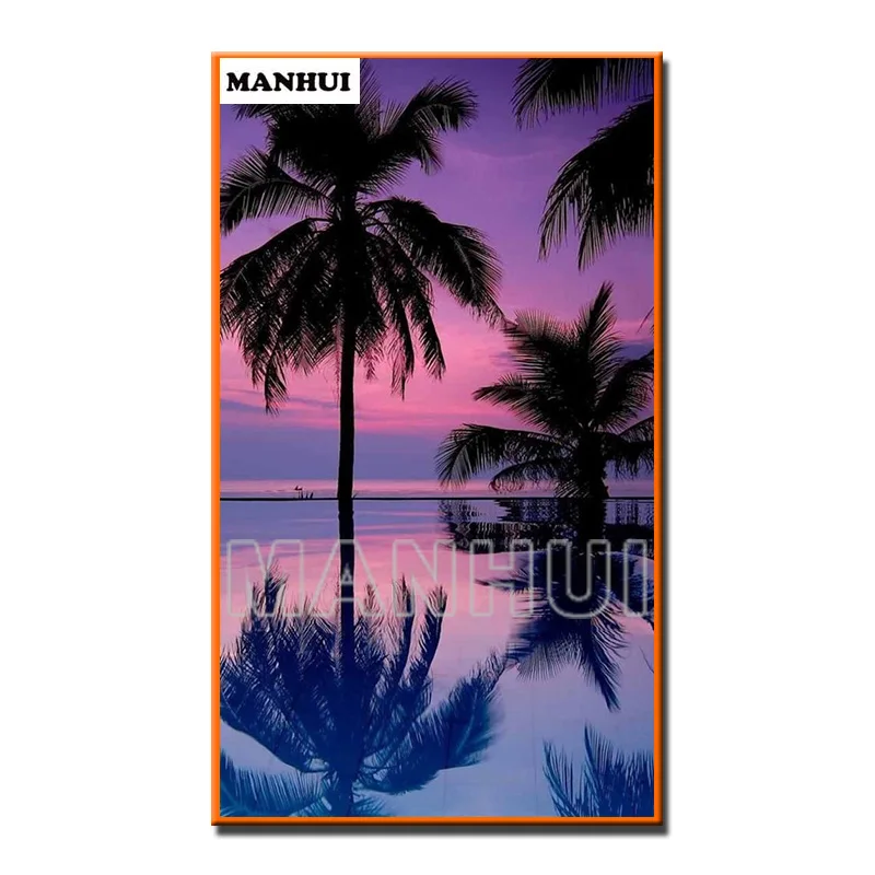 Новый алмазов картина приозерный пейзаж diy вышитая бисером гостиная украшение