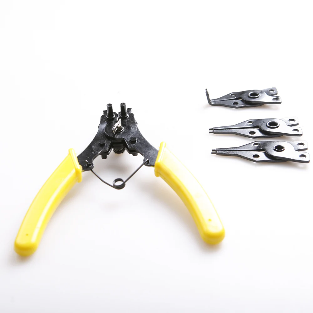 Professional 4 in 1 Circlip Pliers Snap Ring Tool Bent PVC Handle Multifunctional Red Yellow Randomly | Инструменты