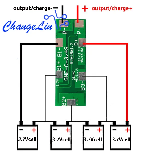 4S BMS 16 8 V 8A 18650 полимерная литиевая батарея Защитная плата клеточная упаковка