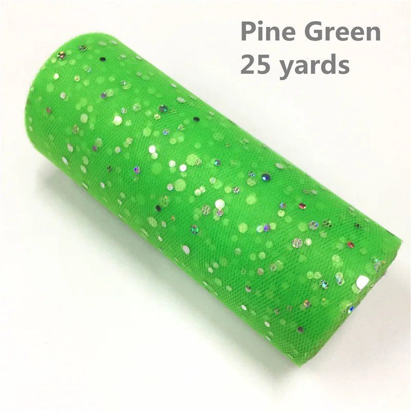 pine green Лидер продаж, блестящая сетка, кружевная ткань, 15 см* 22 м, Блестящий тюль, рулон для юбки-пачки, сделай сам, свадебная отделка органзы, товары для дня рождения - Цвет: pine green