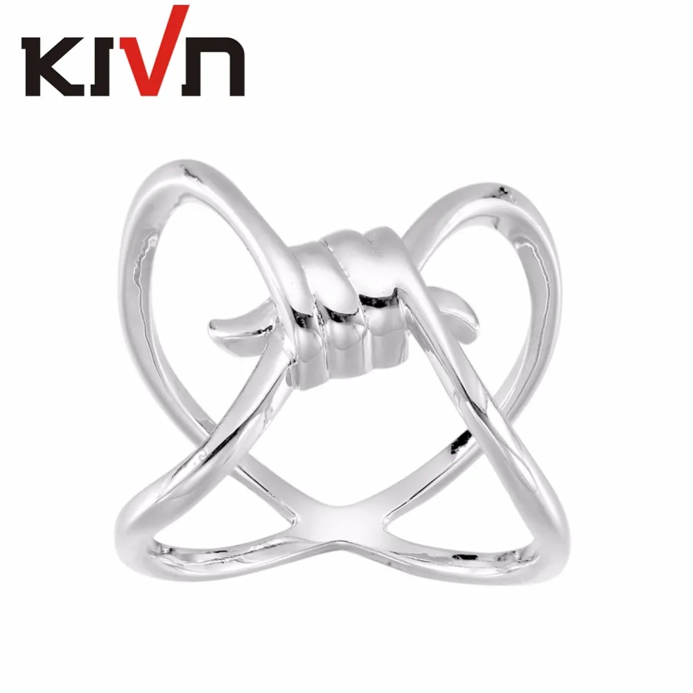 Модные украшения KIVN простые элегантные гладкие кольца с узлом для женщин День