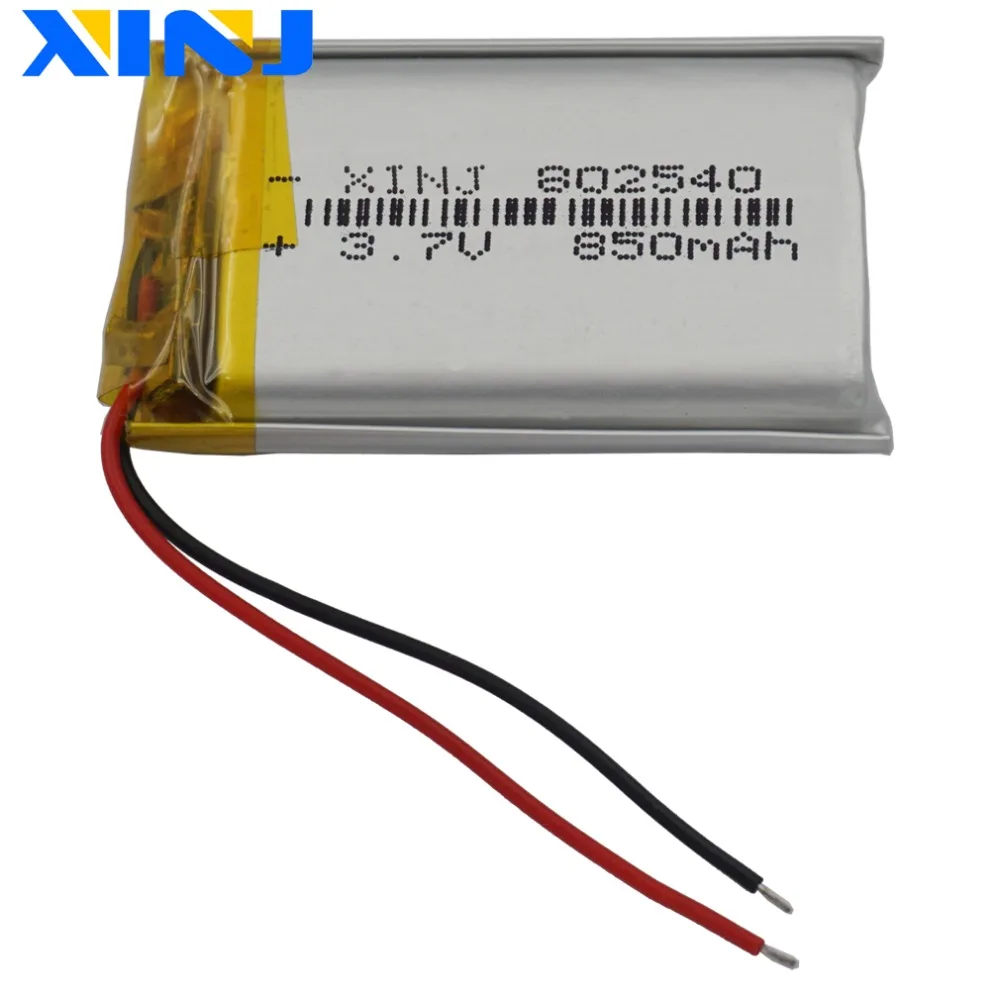 XINJ 3 7 V 850 mAh Li Polymer LiPo аккумулятор 802540 для GPS музыкального плеера динамика MP3 MP4