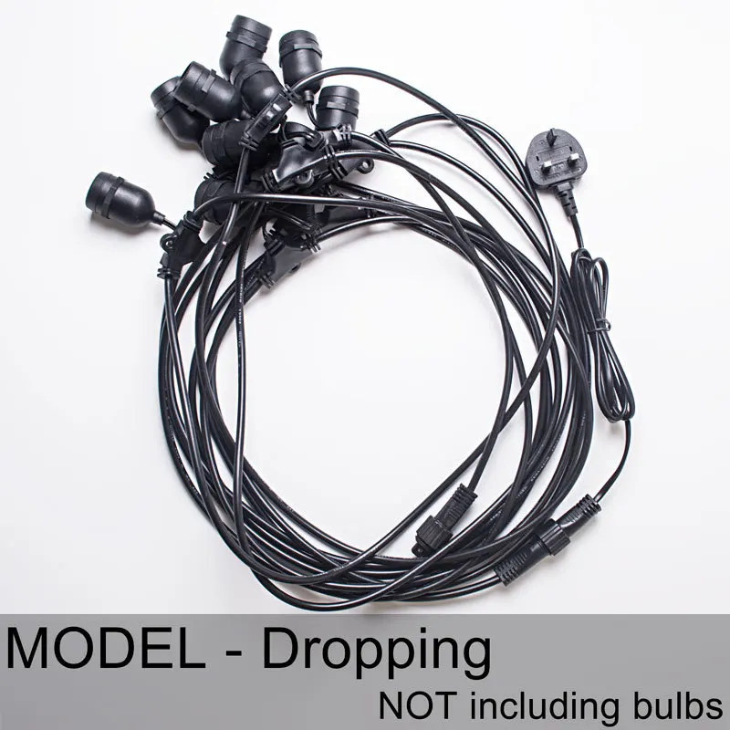 MODEL Dropping 110 V 220 V 10 м/32.8ft E27 гирлянда, держатель для лампы огоньки со шнуром коммерческих лампа для веранды Стрингер для новогодней вечеринки декоративный свет для открытого напольного - Испускаемый цвет: MODEL Dropping