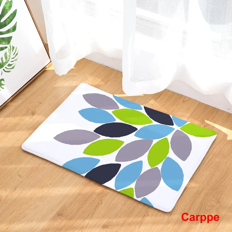Противоскользящий напольный коврик с цветным рисунком для ванной комнаты кухни