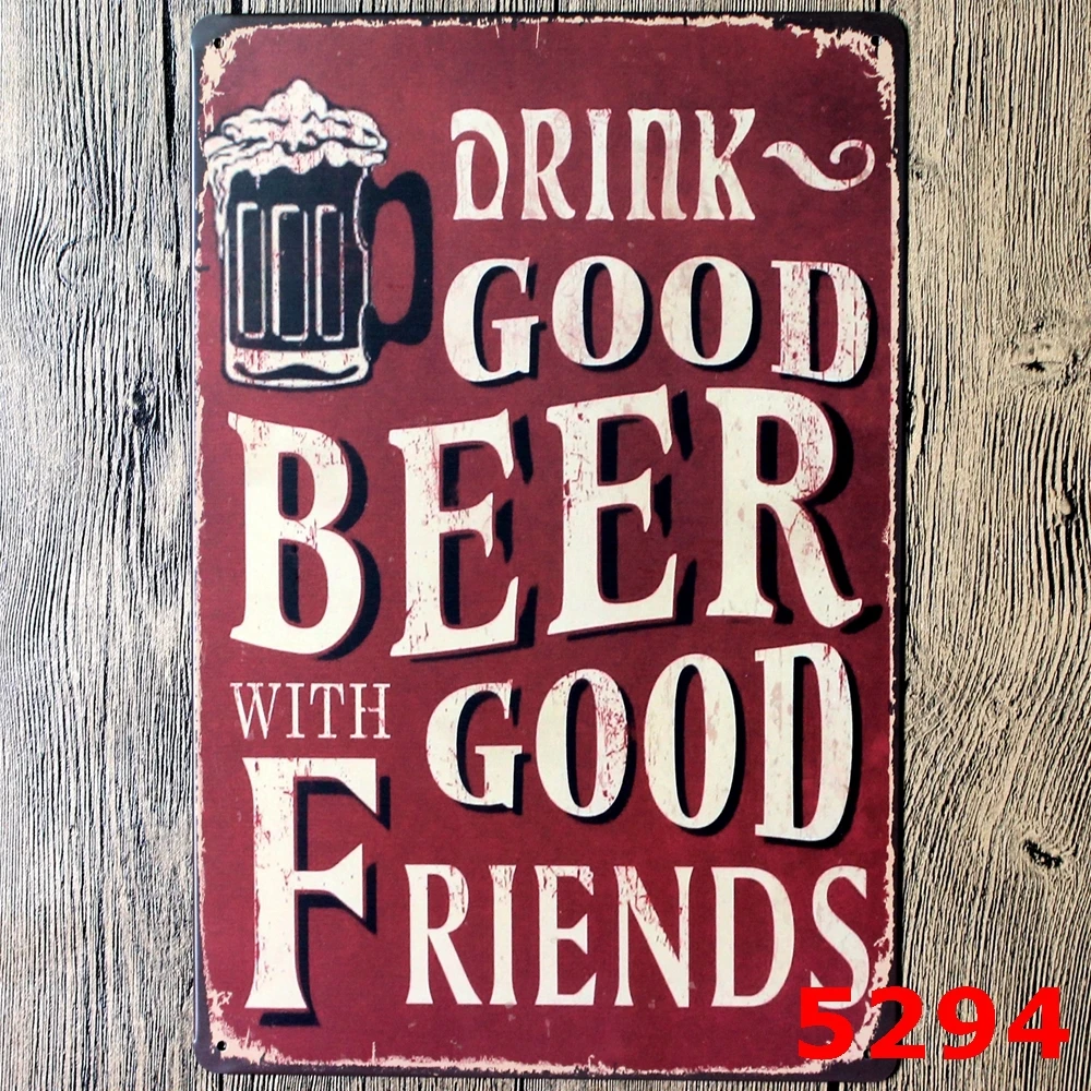 Настенный декор Good Beer Friends 30 х20 см|cuadro retro|cuadros vintageretro art |