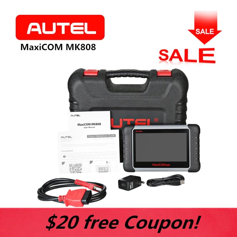 AUTEL MK808 MaxiCom Wi-Fi OBD2 автомобильный диагностический сканер сенсорный экран Android ключевой программирующий планшет SAS BMS авто код ридер