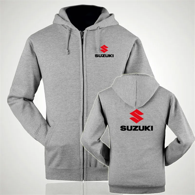 Осенне-зимние толстовки на молнии с логотипом Suzuki повседневная куртка капюшоном