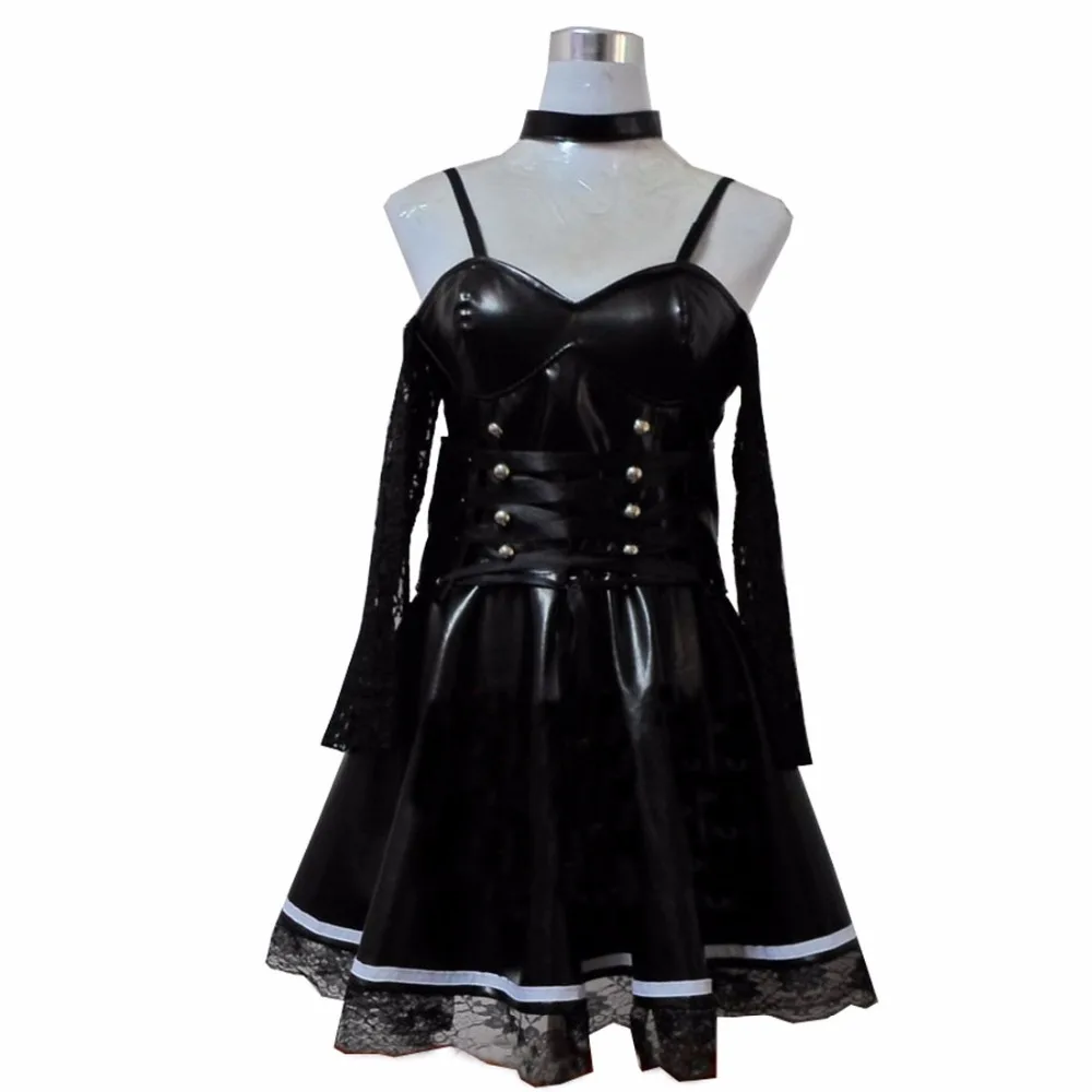 2018 Death Note Misa Amane искусственная кожа сексуальные топы кружевное платье униформа