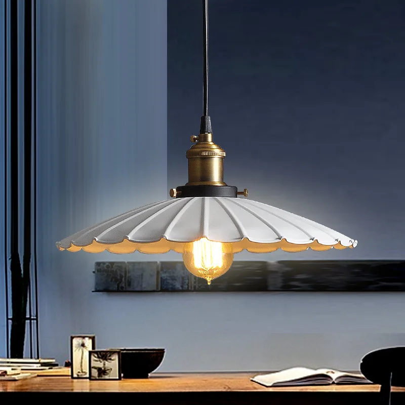black vintage industrial pendant light nordic retro lights iron lampshade loft edison lamp metal cage dining room Countryside | Лампы и