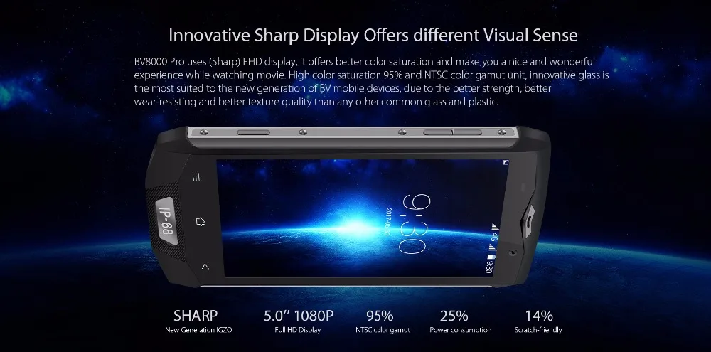 Blackview BV8000 Pro IP68 Водонепроницаемый 5," Full HD 6 ГБ ОЗУ 64 Гб ПЗУ MTK6757 Восьмиядерный 16 МП камера с боковым отпечатком пальца 4G LTE