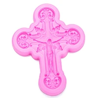 angel wings food grade fondant cake silicone mold jesus cross for reverse forming polymer clay chocolate decoration tools f1042