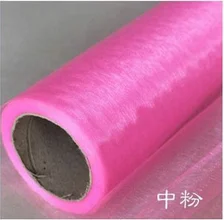pink 1 шт., 30 м* 50 см, прозрачный тюль из органзы с кристаллами, рулон ткани, тюль для украшения детского душа, свадебные украшения, девичник, вечерние, Q - Цвет: pink