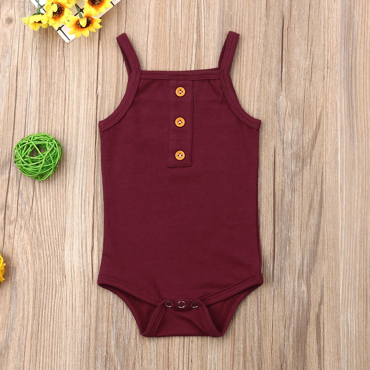Детское Боди без рукавов PUDCOCO хлопковое однотонное боди для новорожденных