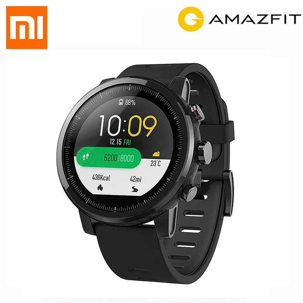 [Английская версия] Huami Amazfit Stratos Pace2 Смарт-часы спортивные 1,34 дюймов 2.5D экран 5 АТМ Водонепроницаемость gps Firstbeat vs cor2