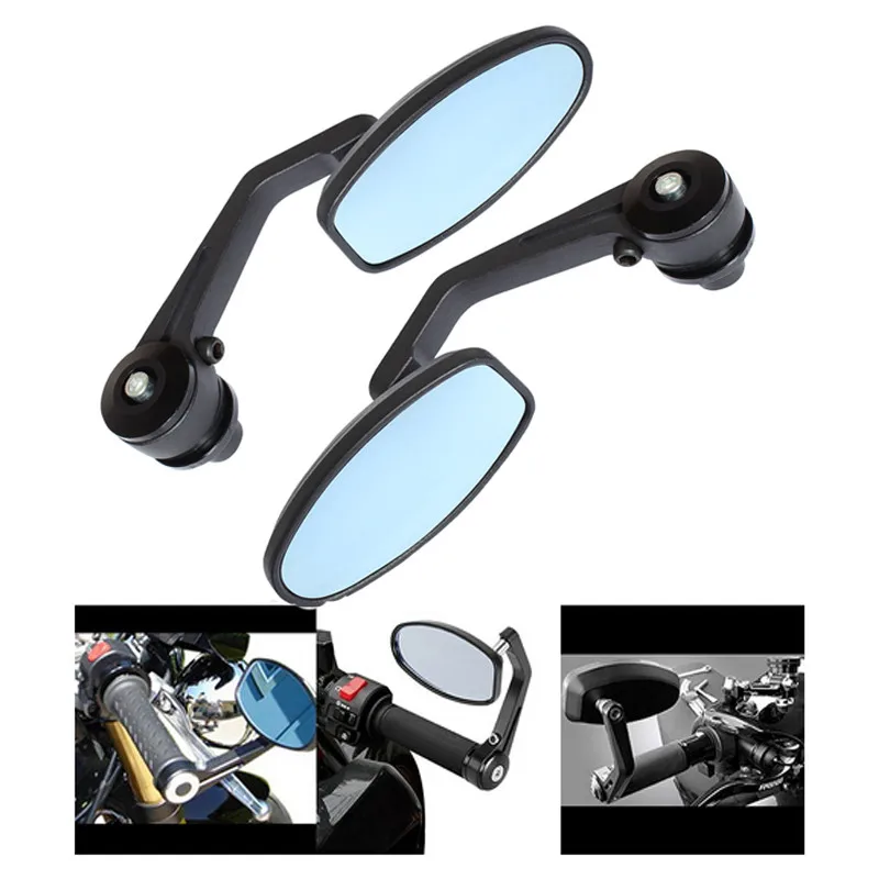 Черные мотоциклетные Задние Зеркала 7/8 дюйма для BOBBER CLUBMAN CAFE RACER BUELL|handle bar end mirrors|bar