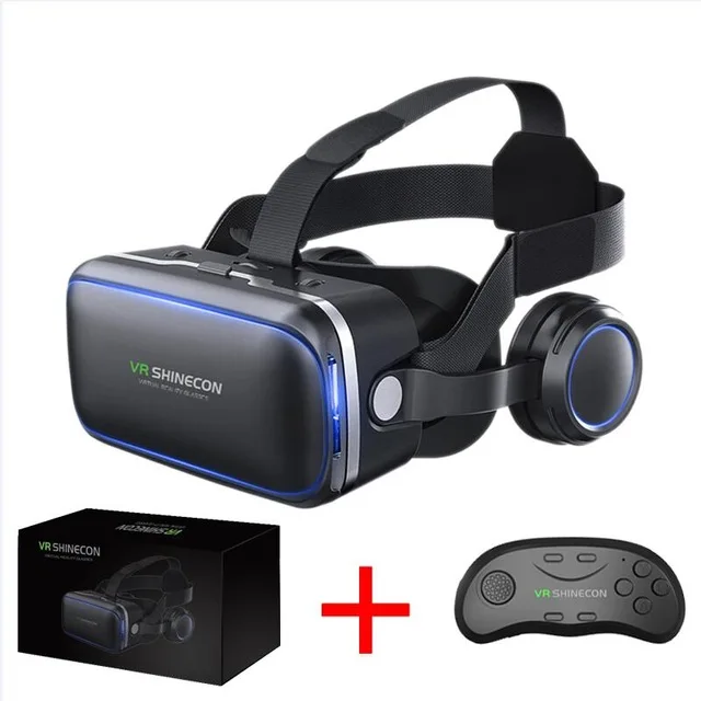 VR and Controller B UZQi Shinecon 3 D VR коробка гарнитура Очки виртуальной реальности смартфон Стере картон шлем VR очки 3D очки для смартфона - Цвет: VR and Controller B