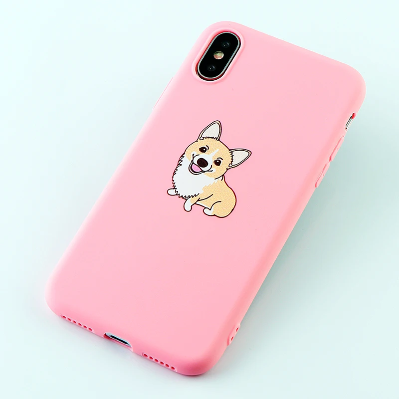 Забавный мобильный телефон чехлы для IPhone 6s 7 8 Plus X XS MAX XR чехол милый корги мягкий