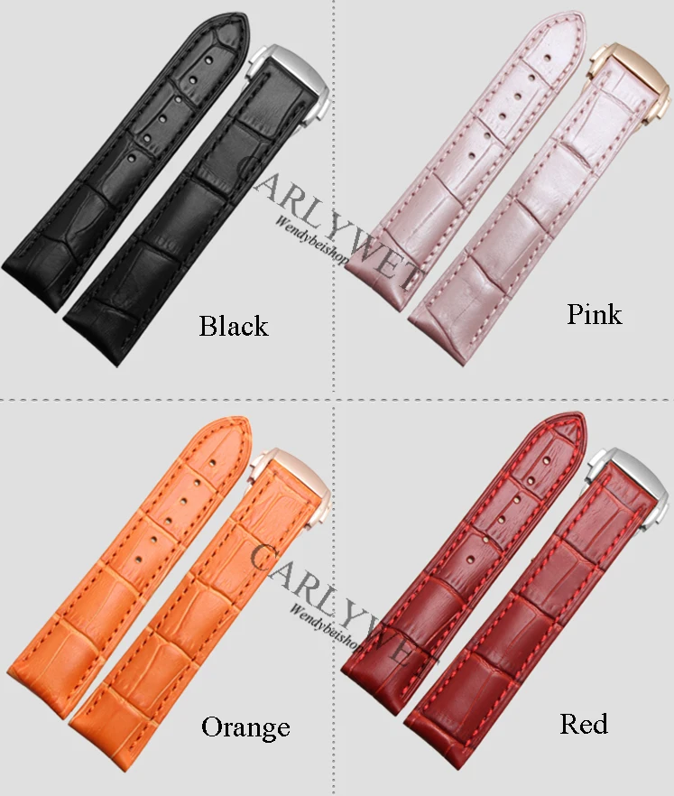 CARLYWET 18mm Genuine Calf Cowhide Leather Crocodile Grain Vintage Wrist Watch Band Strap with Silver Clasp