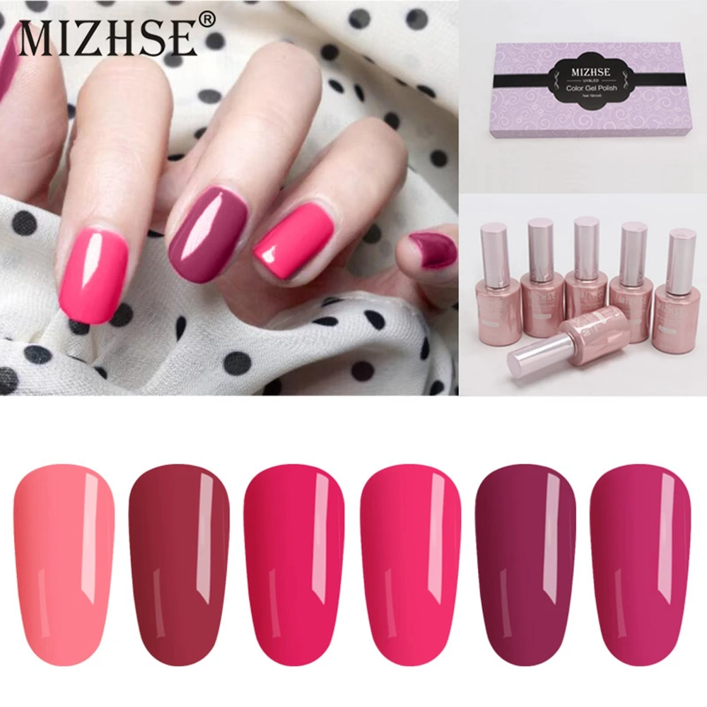 MIZHSE 18 мл розовый красный лак для ногтей гель Лот УФ Гибридный супер Vernis Ongle UV