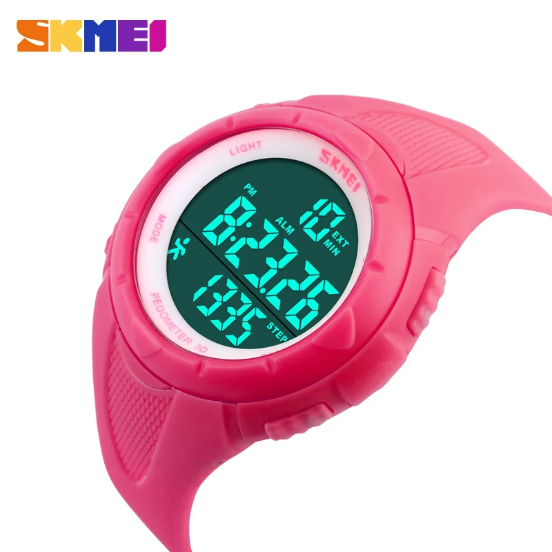 

SKMEI Running Sports Wristwatches Women Pedometer LED Digital Watches 50M Waterproof Alarm Calendar Watches 1108