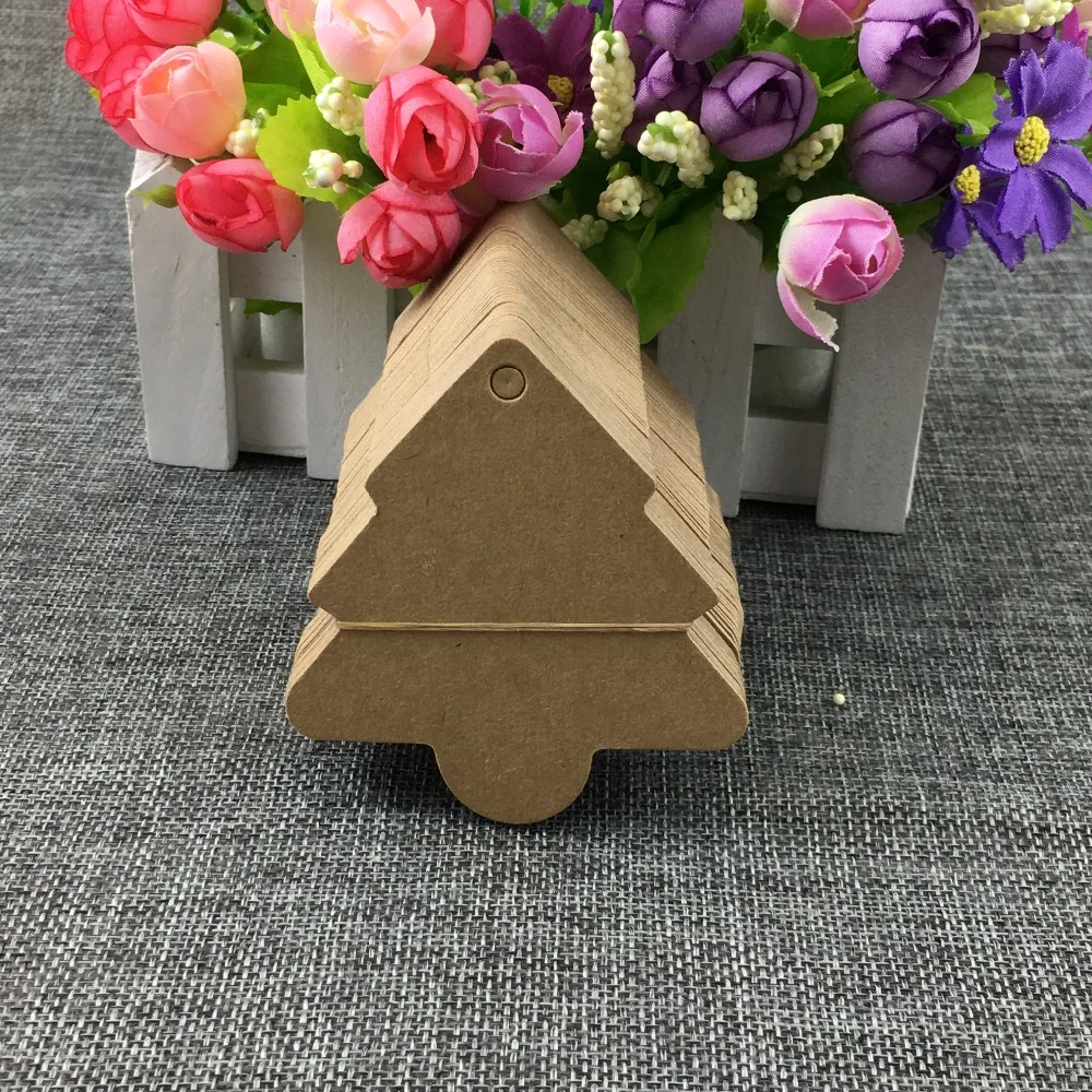 Коричневый белый крафт-бумага 2 размера для рождественских подарков украшения