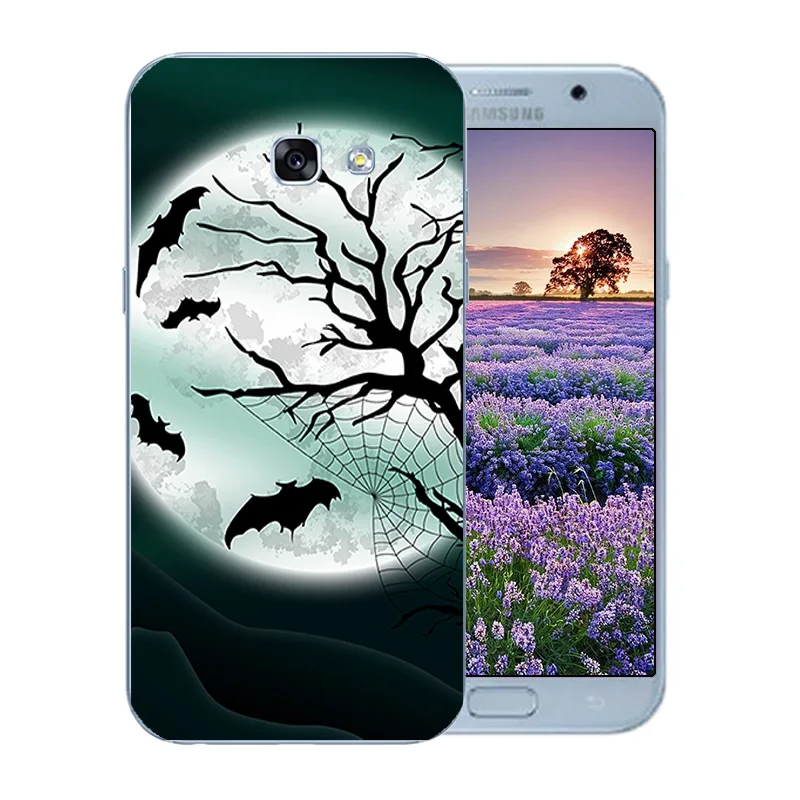 5.2 inch For Samsung Galaxy A5 2017 Cases Silicone Soft TPU (2017) A520F Back Cover Space Moon Pattern Matte Funda |