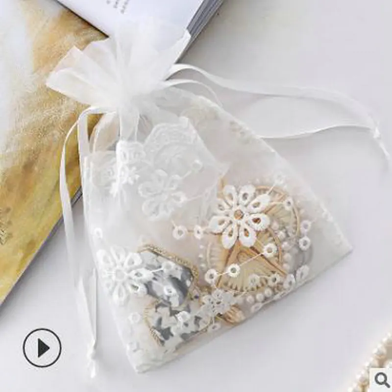 

Сумочка из органзы с подсолнухами, креативные мешочки на шнурке для хранения ювелирных украшений, кружевной Подарочный чемоданчик для свадебной вечеринки