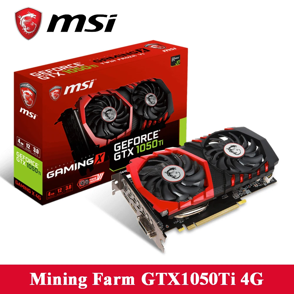 MSI GTX1050Ti игровой Графика карты 4G GDDR5 128bit 7008 мГц частота ядра 1290 мГц-1392 768 14nm DirectX 12