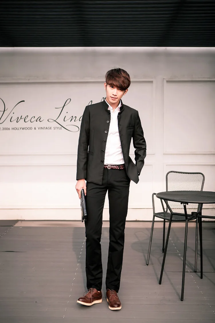 Мужской костюм китайский туника с воротником стойкой классический Блейзер новый