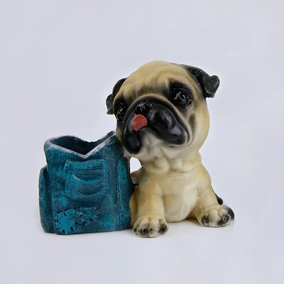 Kawaii Lovely Dog Resin Pen Holder Pencil Container Desk Articles Crafts Office School Stationery Supplies For Children Kids CC |